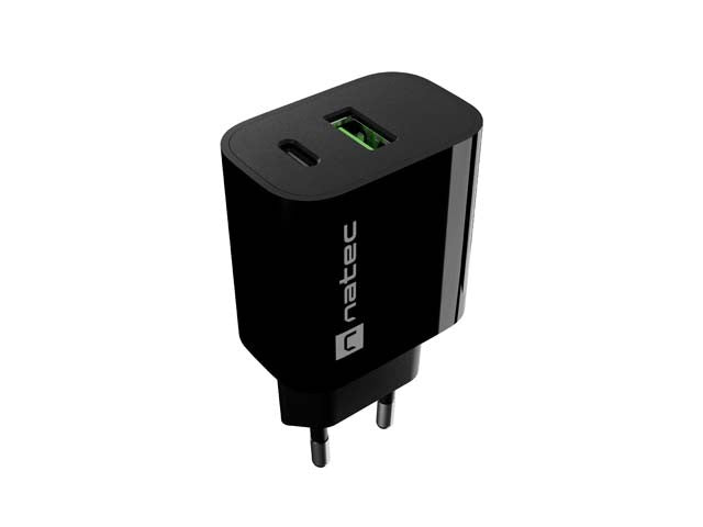 Încărcător de perete Ribera 1xUSB-A 1xUSB-C 20W Negru