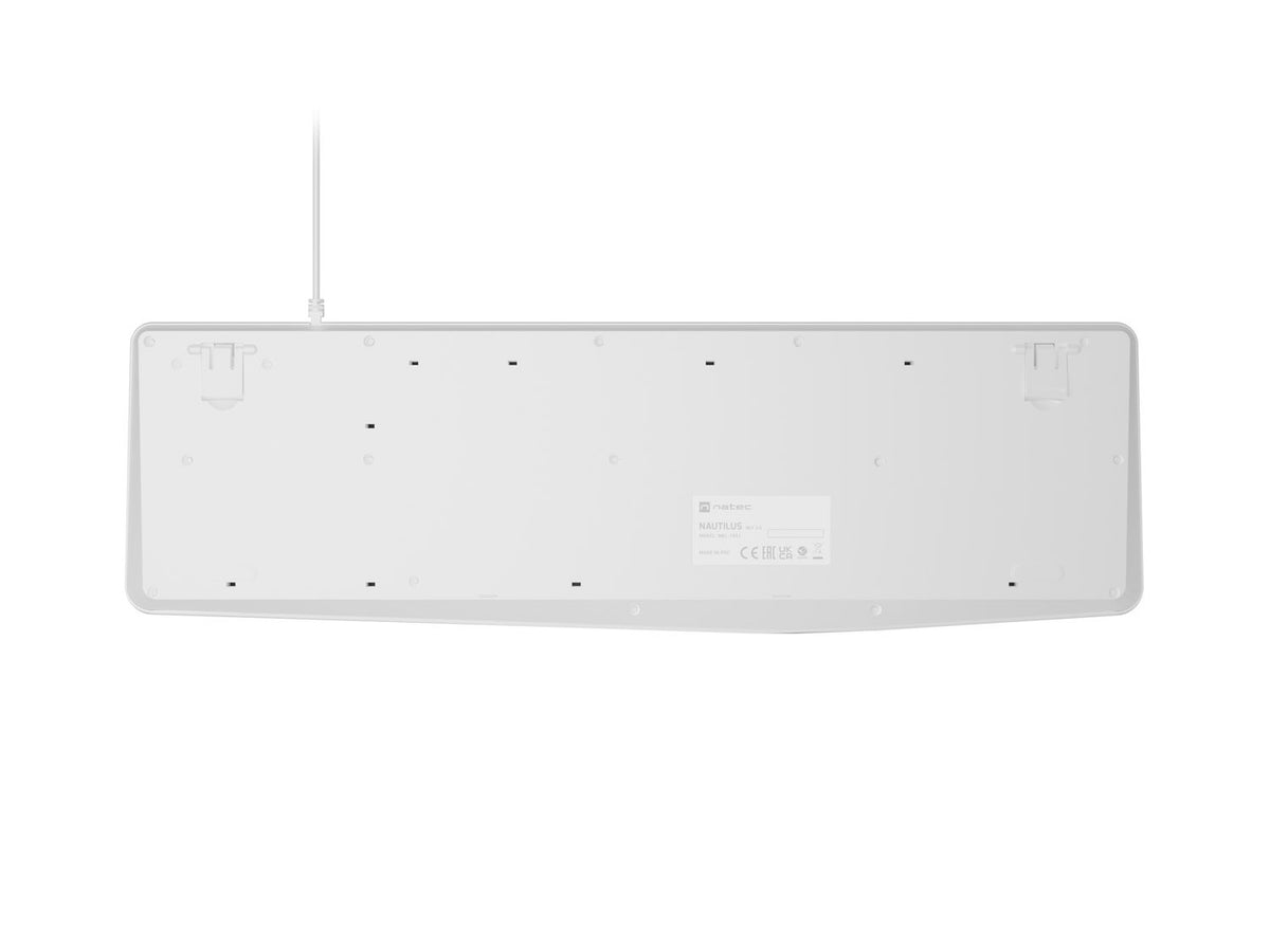 Tastatură Nautilus US Slim, albă, 1,8 m