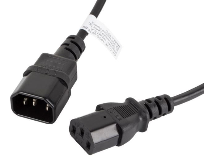 Cablu prelungitor de alimentare IEC 320 C13 - C14 1,8 m negru