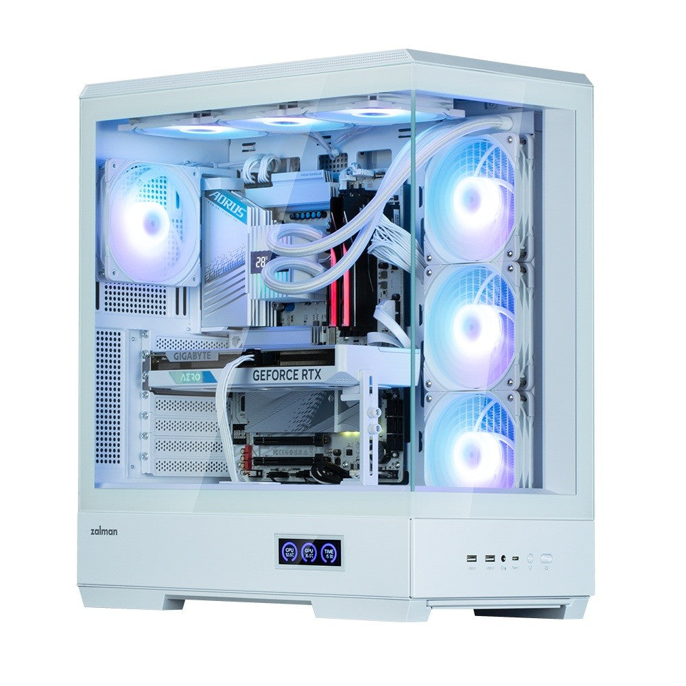 Obudowa P50 DS Alb Mid-Tower cu 4 ventilatoare ARGB