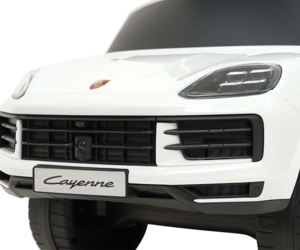 Mașinuță Porsche Cayenne albă cu mâner
