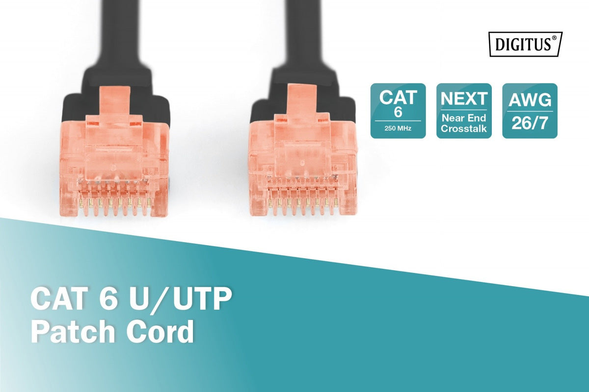 Cablu de conectare U/UTP cat.6 PVC 5m negru