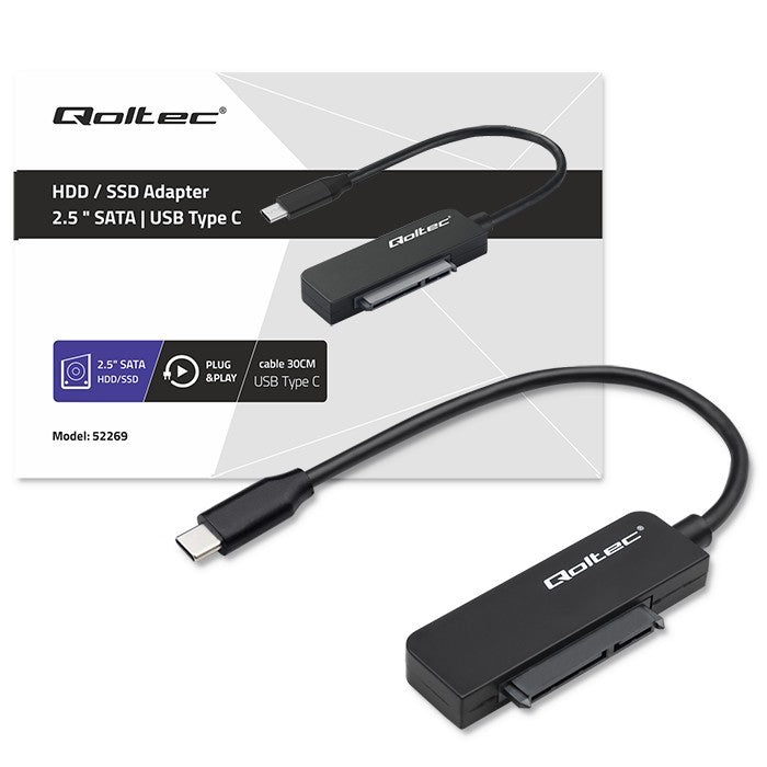 Adaptor SATA | Adaptor SSD HDD 2.5" | USB-C | Super Viteză 5Gb/s | 2TB