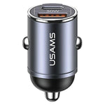 Încărcător auto 30W 1xUSB+1xUSB-C C38 Încărcare rapidă Oțel