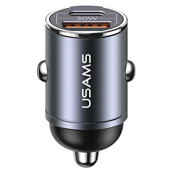 Încărcător auto 30W 1xUSB+1xUSB-C C38 Încărcare rapidă Oțel