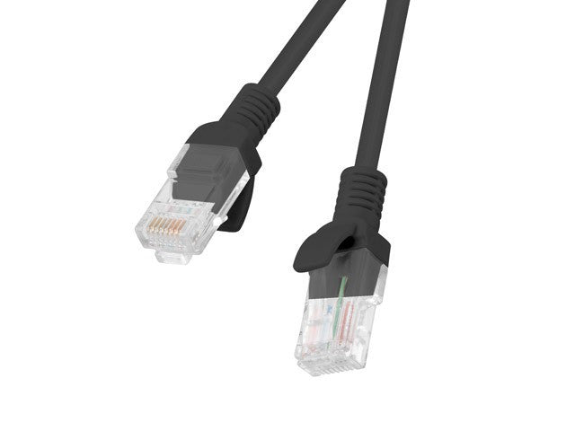Cablu patch Cat.5E 2M NEGRU testat Fluke LANBERG, PACHET DE 10