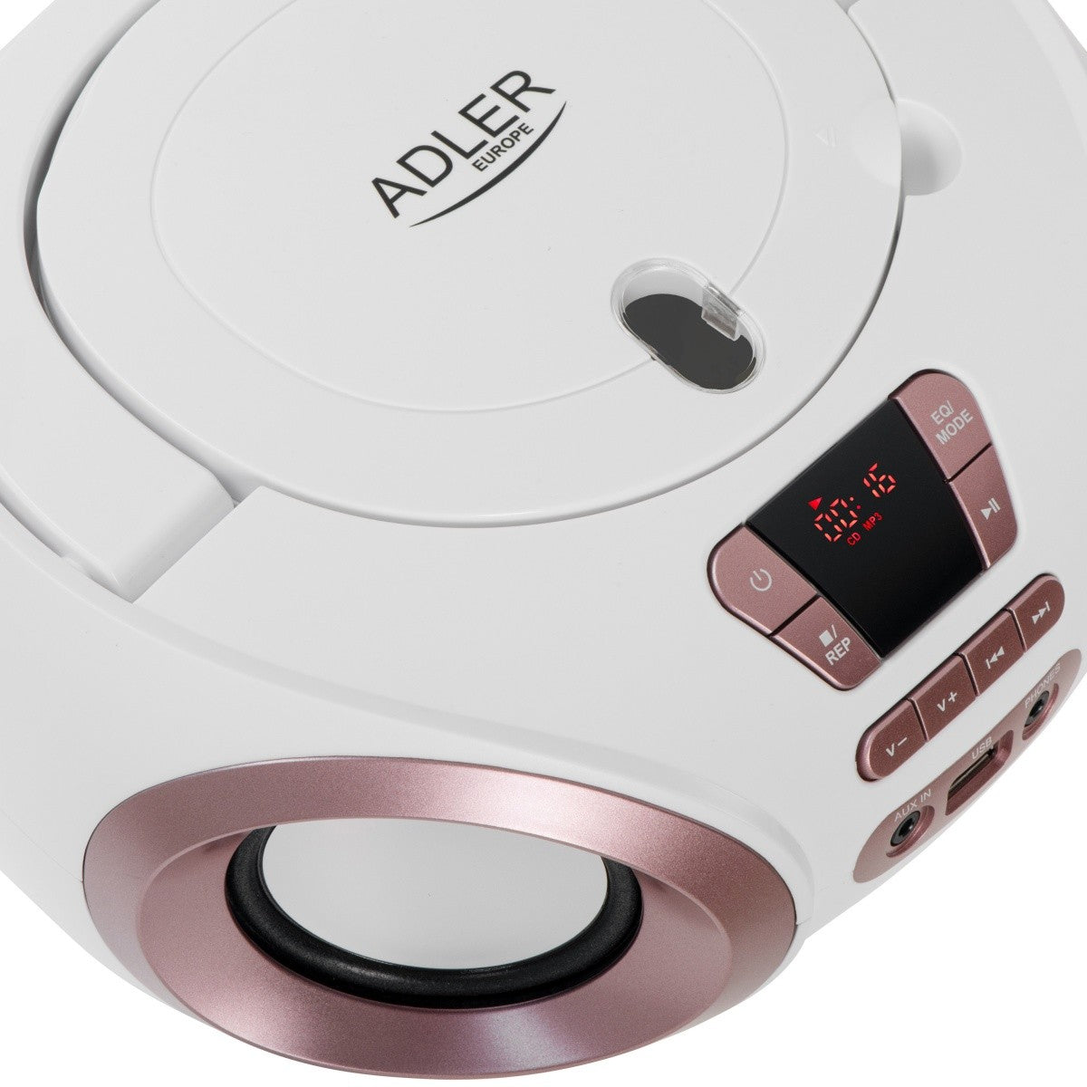 Radio Boombox CD MP3 AD1181 alb-cupru
