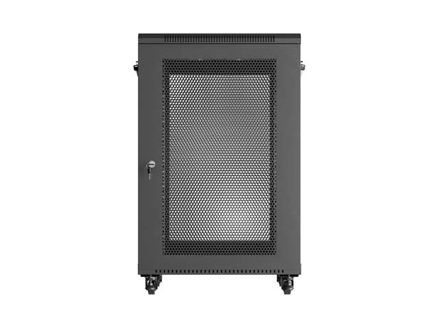 Dulap rack de podea de 19 inch, 18U, 600x800, cu uși perforate (pachet detașat), negru