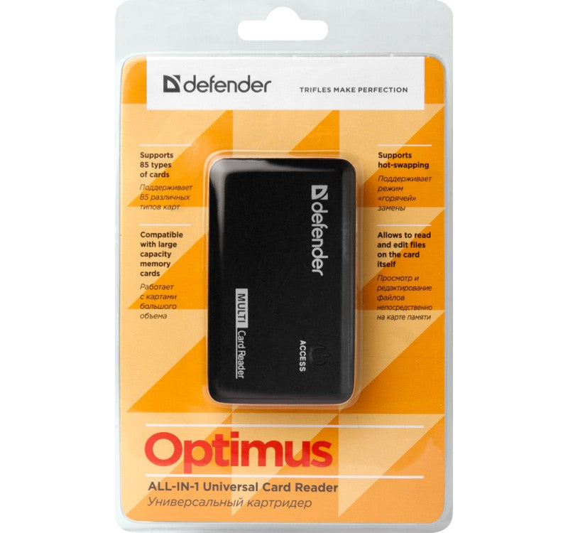 Cititor de carduri de memorie Optimus USB 2.0 multifuncțional, până la 5 GB/s