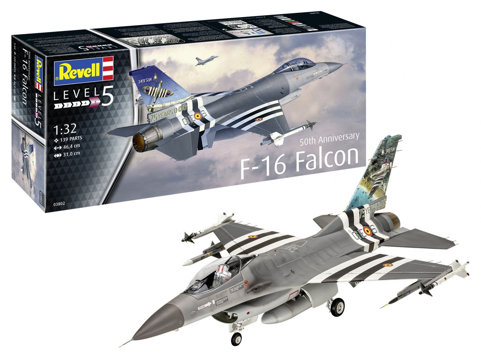 Machetă din plastic a F-16 Falcon aniversar de 50 de ani, 1/32
