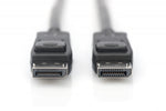 Cablu de conectare DisplayPort cu zăvoare 8K 30Hz UHD tip DP/DP M/M negru 2m