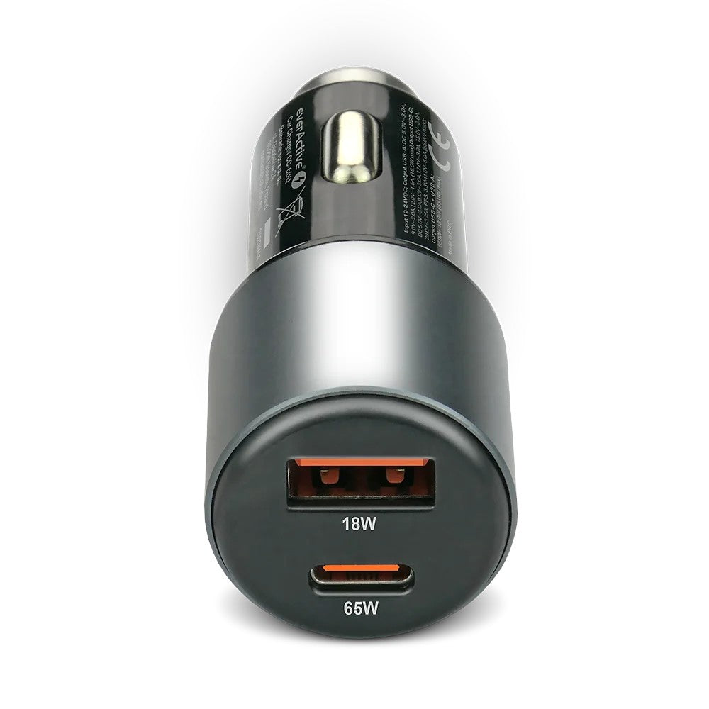Încărcător auto CC-60Q QC3.0 83W 1X USB + 1X USB-C PD Negru