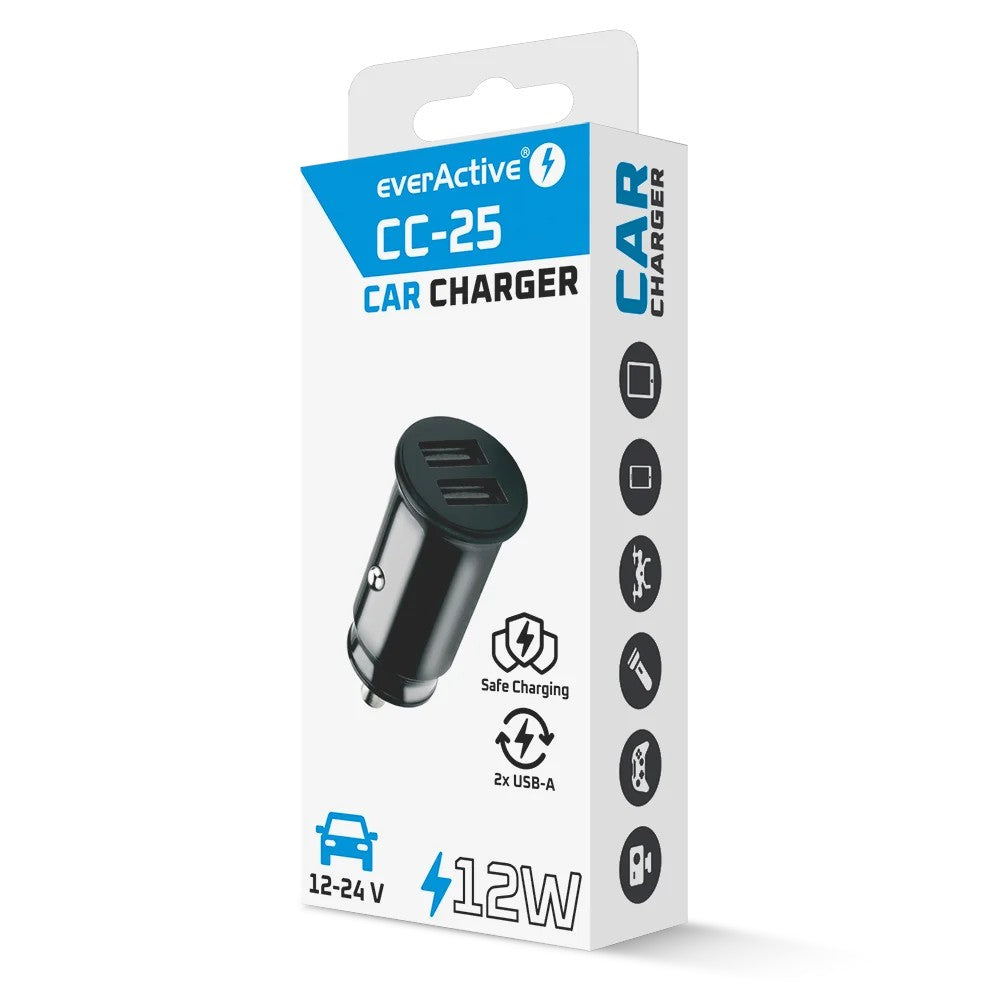 Încărcător auto CC-25 2XUSB 12W
