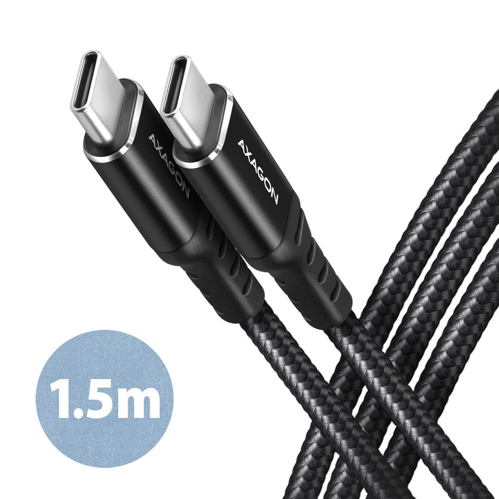 BUCM-CM15AB Cablu USB-C - USB-C 2.0, 1.5m, PD 60W, 3A, ALU, Negru împletit