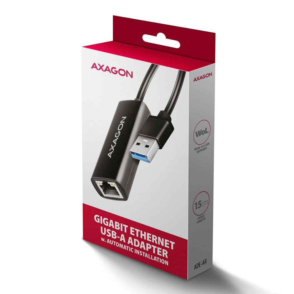 Adaptor Gigabit Ethernet ADE-AR, USB-A 3.2 Gen 1, instalare automată