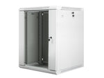 Dulap de instalare montat pe perete 19 inch 15U 600X600mm gri (ușă de sticlă)