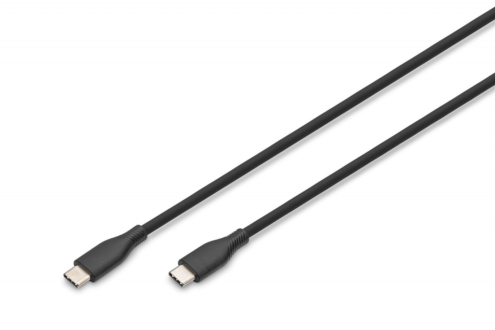 Cablu de conectare USB-C - USB-C din silicon, USB 2.0 60W, 0.5m Negru