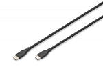 Cablu de conectare USB-C - USB-C din silicon, USB 2.0 60W, 0.5m Negru