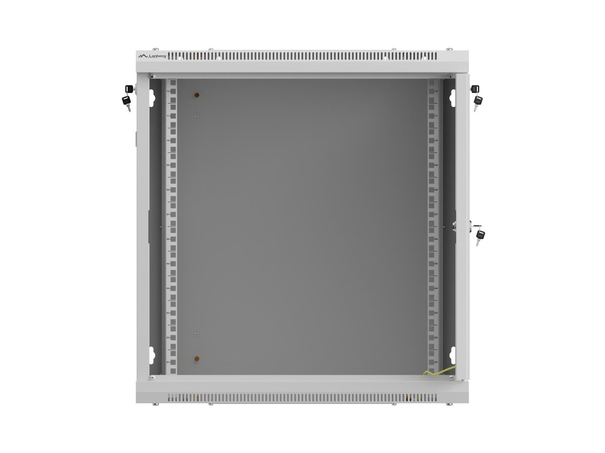 Dulap rack de perete 12U 600x600 cu ușă perforată gri (pachet demontabil)
