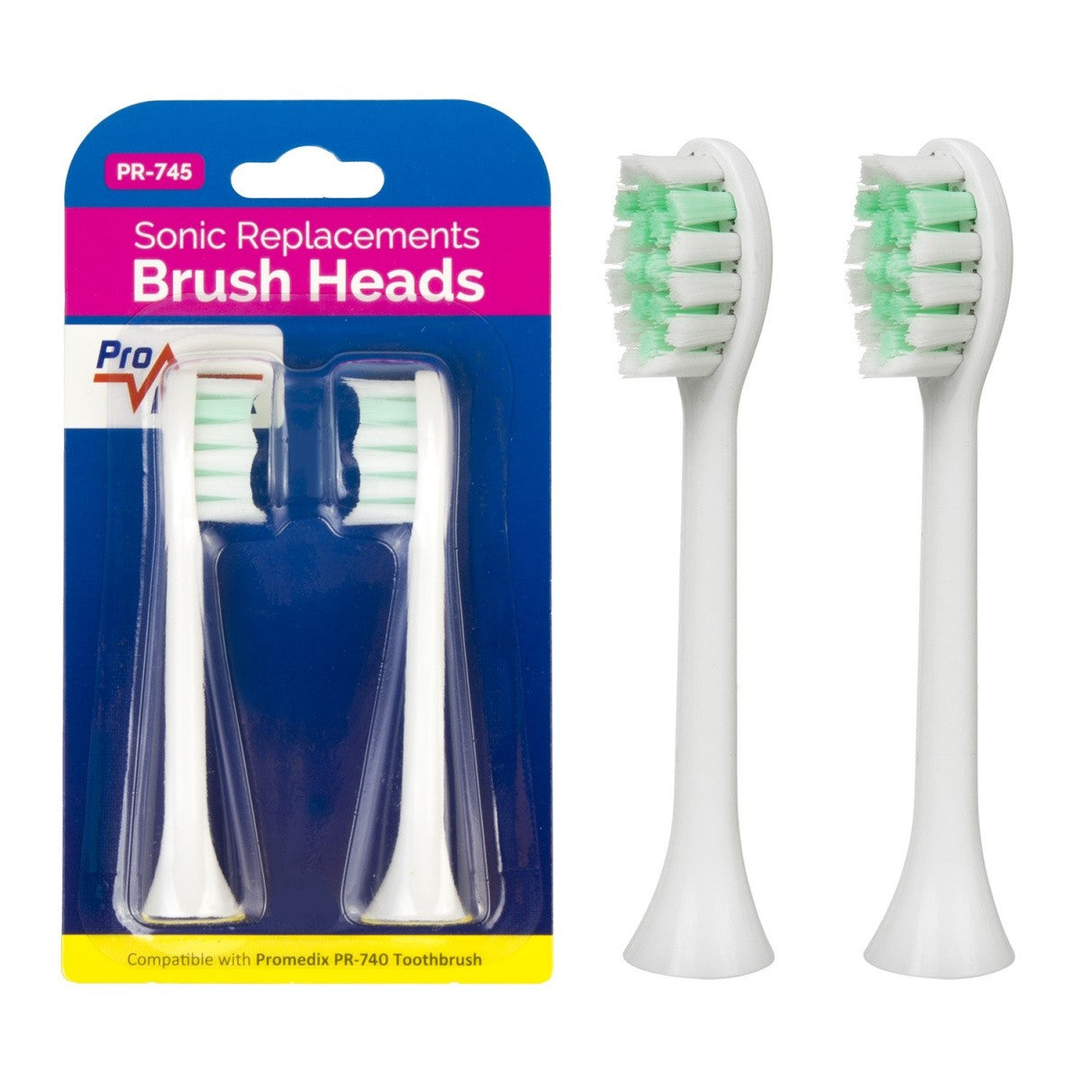 Set periuță de dinți de rezervă Promedix PR-745 W, 2 buc., alb