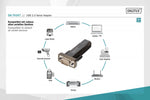 Convertor/adaptor USB-A 2.0 mascul la RS232 (DB9) mascul | Chipset Prolific PL2303GT | Montare cu șuruburi | cu cablu suplimentar de 0,8 m