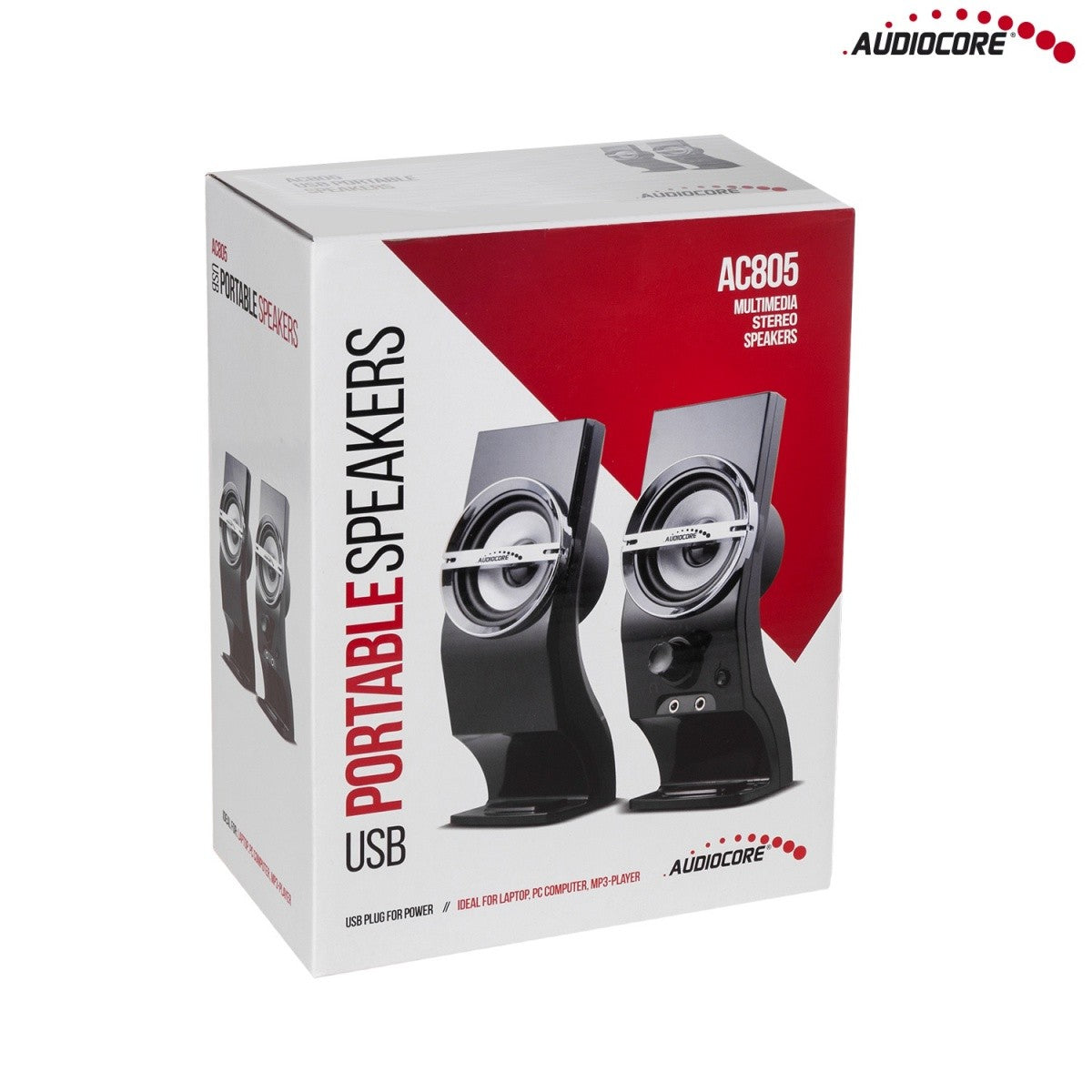 Boxe de calculator USB AC805, 6 W, negre