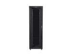 Dulap rack negru de podea 19" 42U 800x1200, ușă LCD din sticlă (pachet complet)