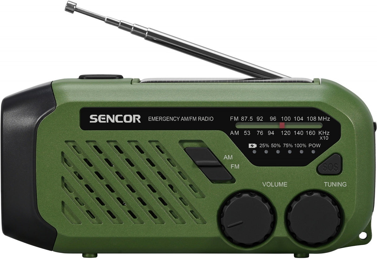 Radio portabil AM/FM pentru situații de urgență, lanternă, baterie externă, baterie solară