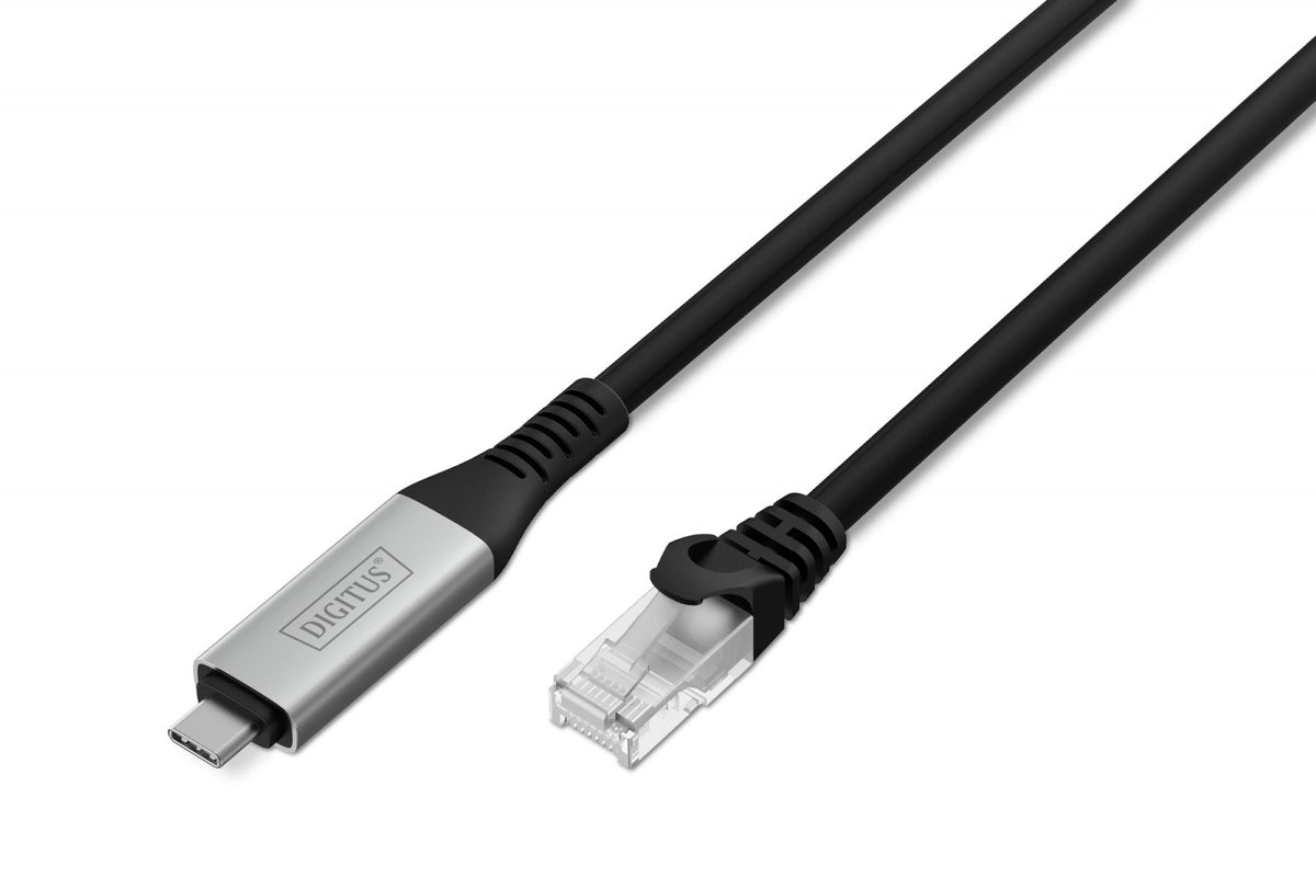Cablu adaptor USB-C la RJ45 Kat. 6A S/FTP, 1 Gbit/s, USB 3.2 Gen1, LSZH, 2m