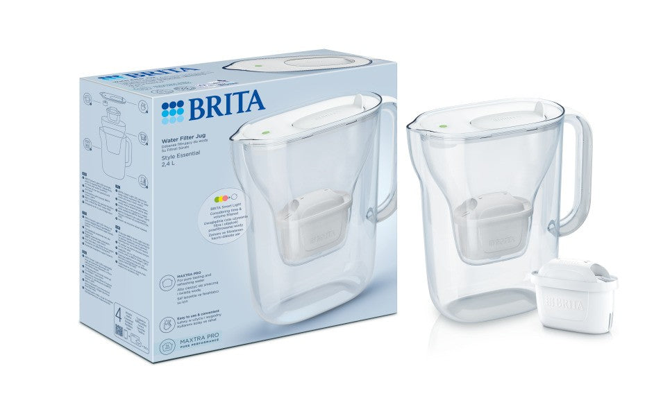 Carafă filtrantă albă Style Essential de 2,4 l