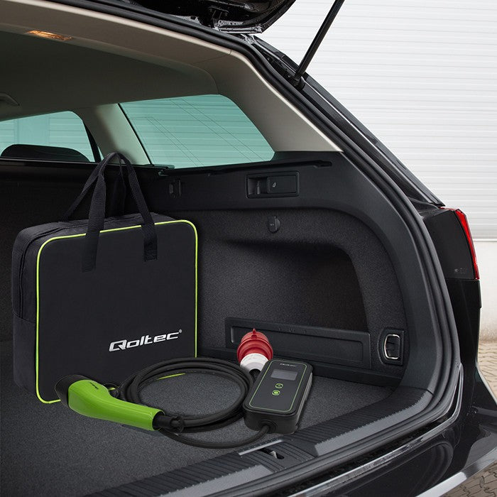 Încărcător mobil pentru mașini electrice EV cu reglare 2 în 1 Tip 2 | 7kW | 230V | CEE 3 PIN | WiFi | LCD | Portabil | Wallbox | 5m