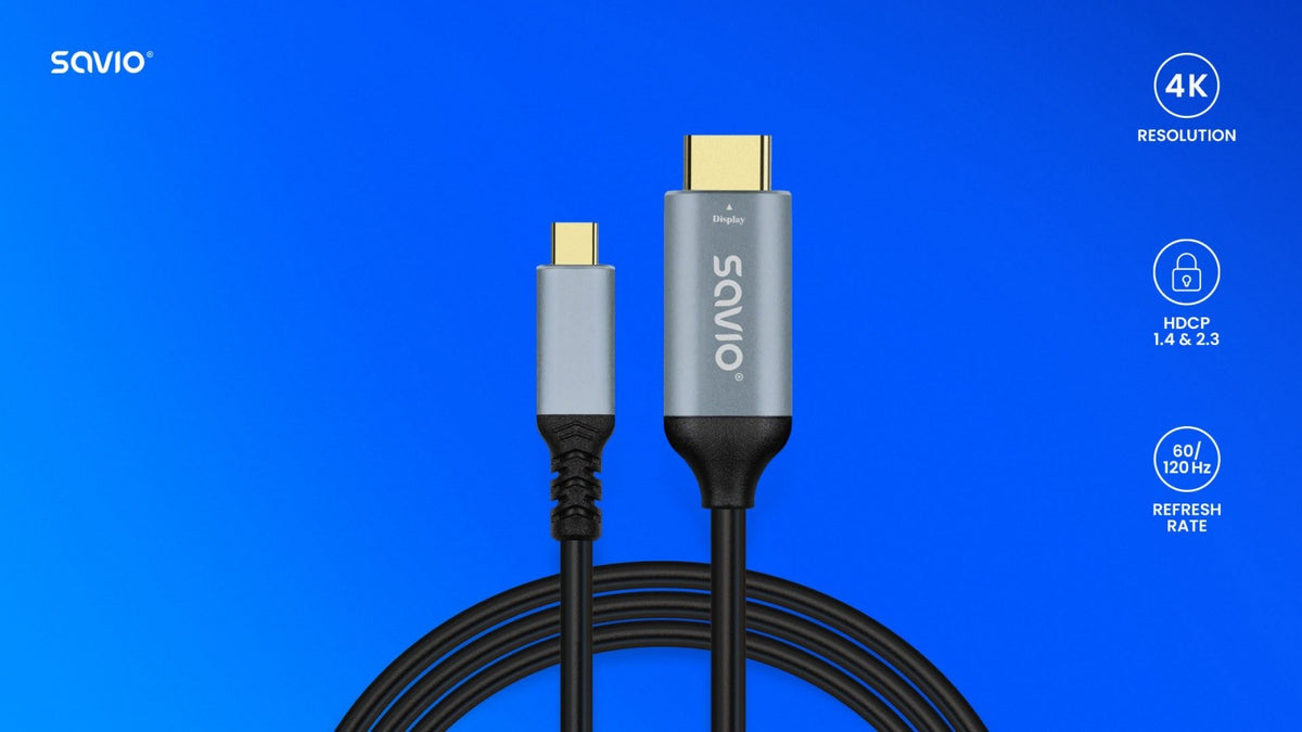 Cablu USB-C la HDMI v2.0b, 3 m, cupru CL-184