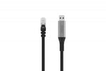 USB-A - RJ45 Kat. 6A S/FTP, 1 Gbit/s, USB 3.2 Gen1, LSZH, cablu adaptor 2m