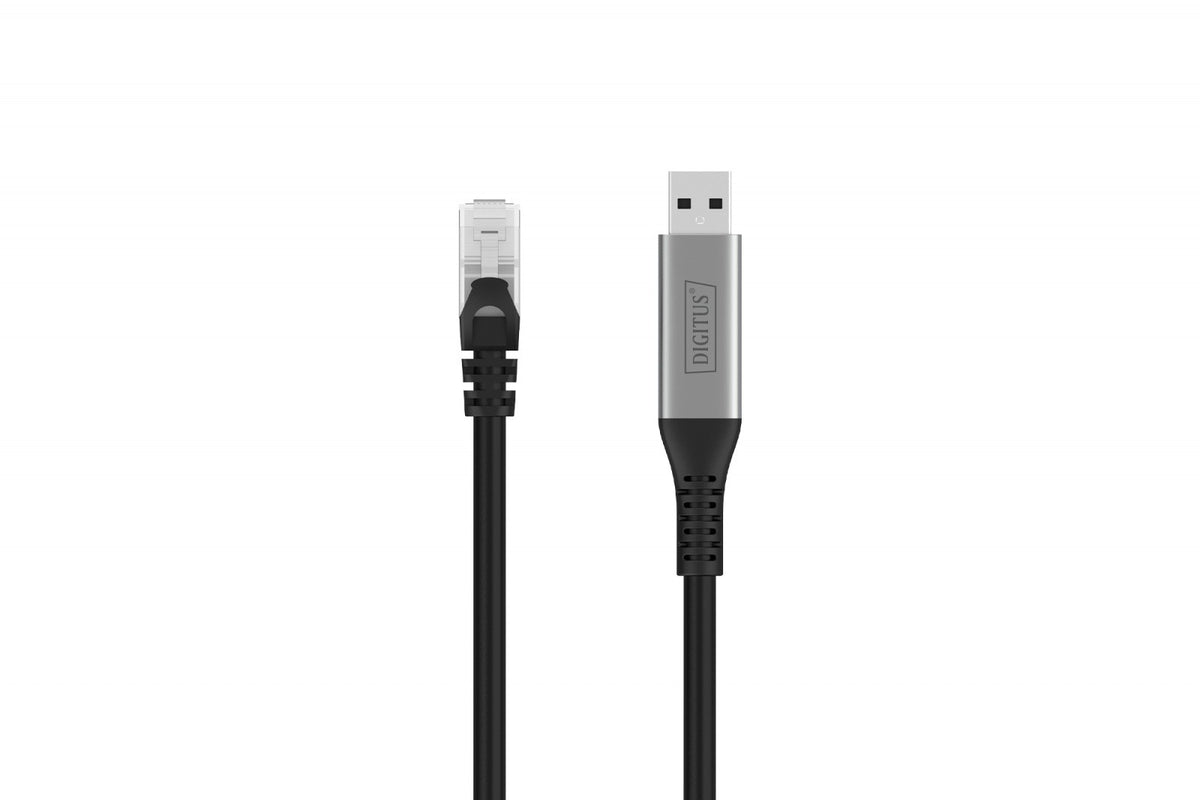 USB-A - RJ45 Kat. 6A S/FTP, 1 Gbit/s, USB 3.2 Gen1, LSZH, cablu adaptor 2m