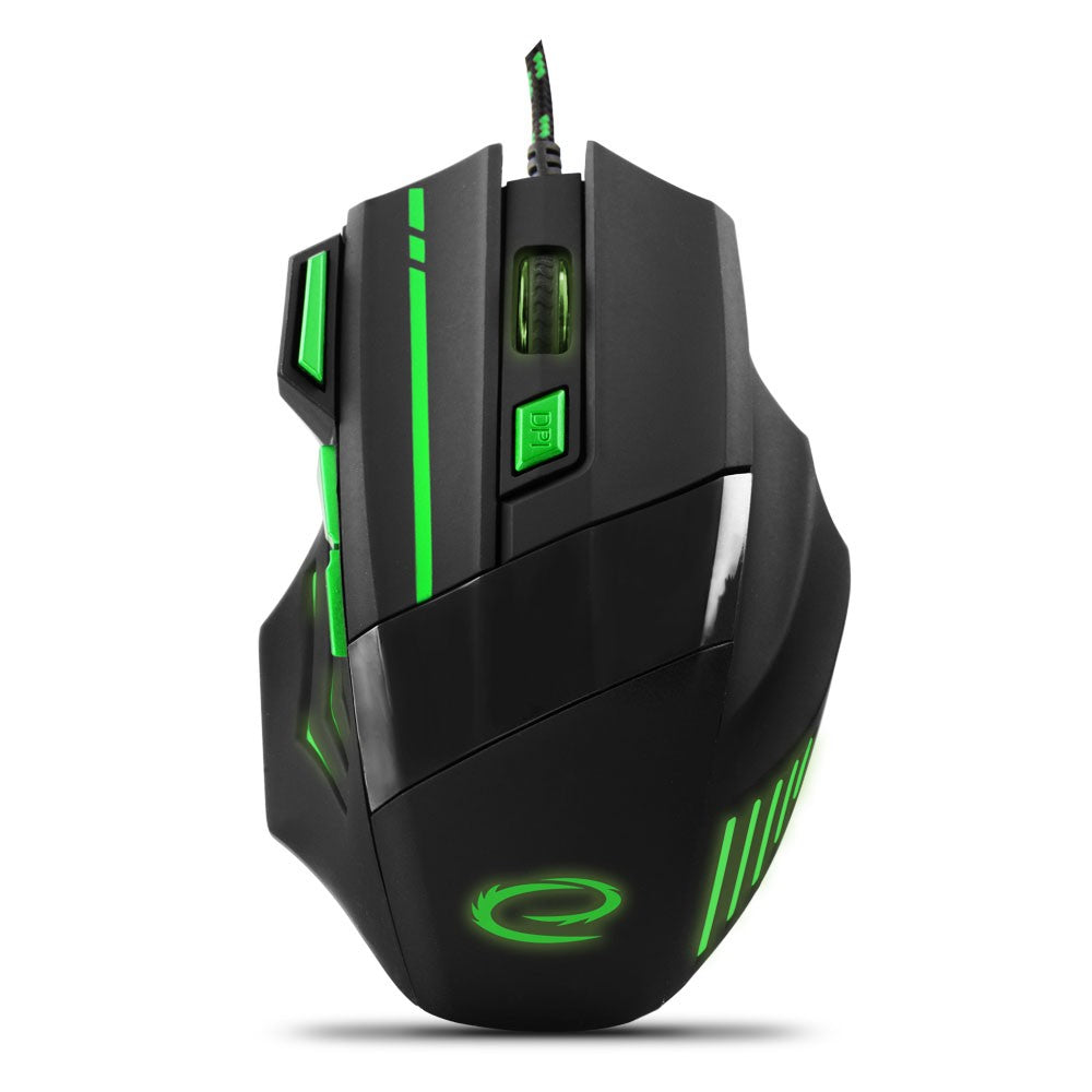Mouse de gaming cu fir 7D optic USB MX201 verde lup