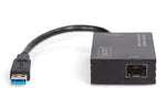 Adaptor de rețea cu fibră optică USB 3.0 A la RJ45 Gigabit SFP Ethernet 1 Gbps Chipset RTL8153