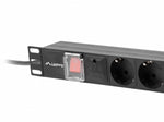 Prelungitor rack PDU 19" 1U 16A 7X SCHUKO 2m negru