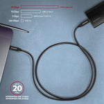 BUCM32-CM05AB Cablu USB-C - USB-C 3.2 Gen 2 0.5m, PD 100W, 5A, 4K HD, ALU, Împletit, Negru