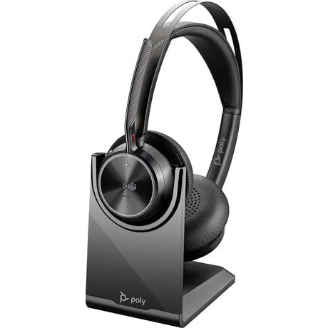 Căști Voyager Focus 2 USB-C-C certificate Microsoft Teams cu suport de încărcare, adaptor USB-C/A 9T9J6AA