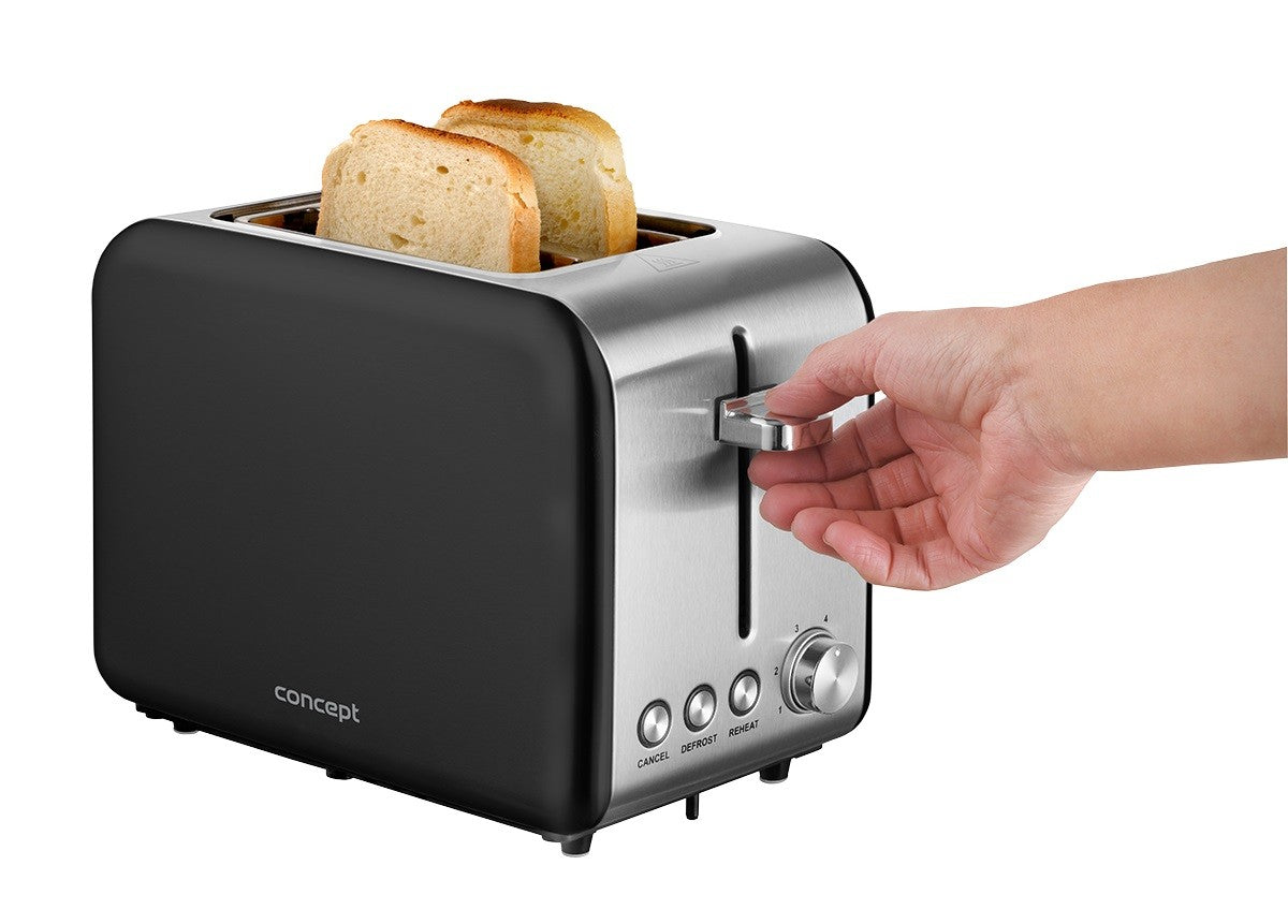 Prăjitor de pâine TE2052 inox negru