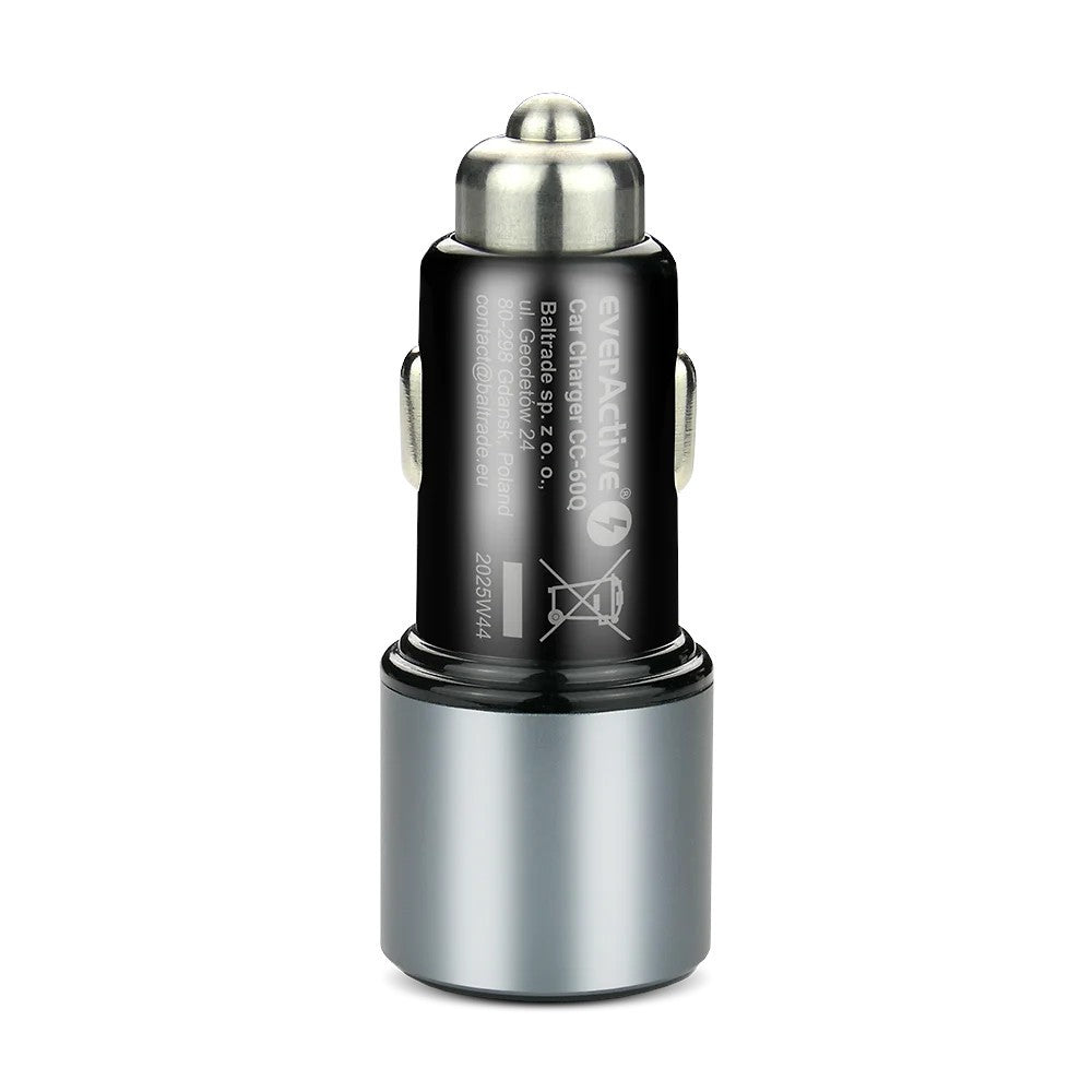 Încărcător auto CC-60Q QC3.0 83W 1X USB + 1X USB-C PD Negru