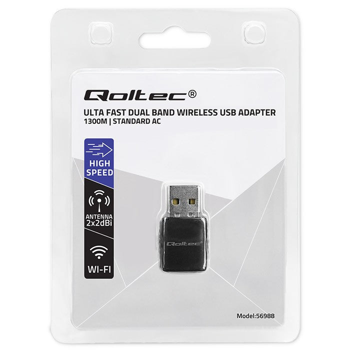Adaptor wireless DUAL mini WiFi ultra rapid 2 x 2dBi Standard AC | 1300Mbps