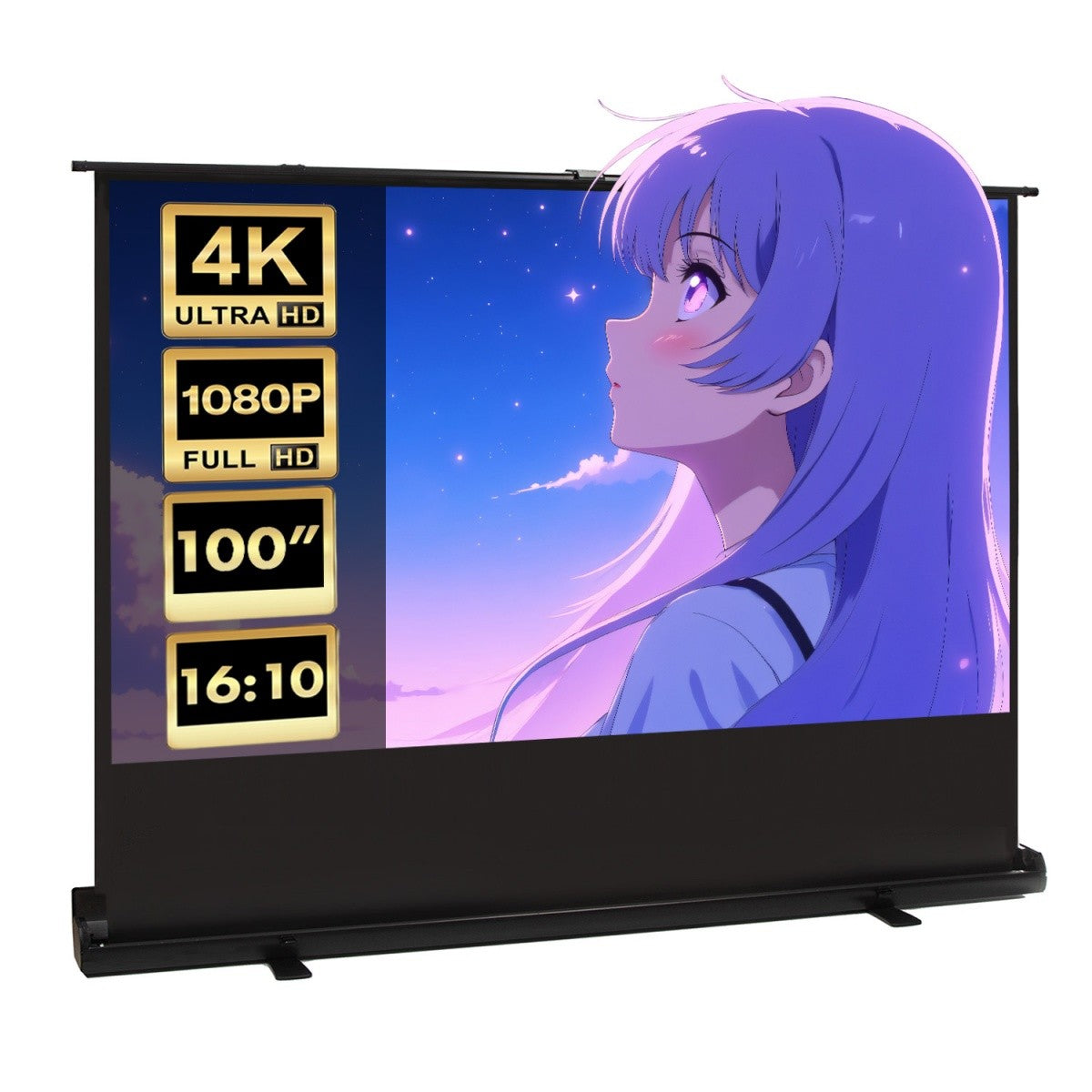 Ecran de proiecție MC-213 de 100 inch, 16:10, independent/de podea, suprafață alb mat