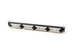 Patch panel 19" 24 porturi, cat.5e, U/UTP, 1U, negru (complet)