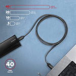 BUCM4X-CM10AB USB-C - Cablu USB-C, USB4 Gen 3x2 1m, PD 240W, 8K HD, ALU, Negru împletit