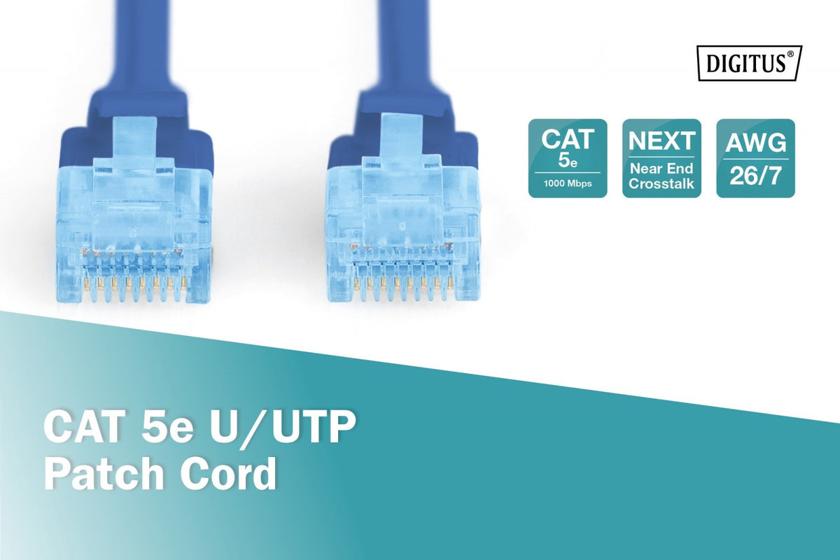 Cablu de conectare U/UTP cat.5e PVC 2m albastru