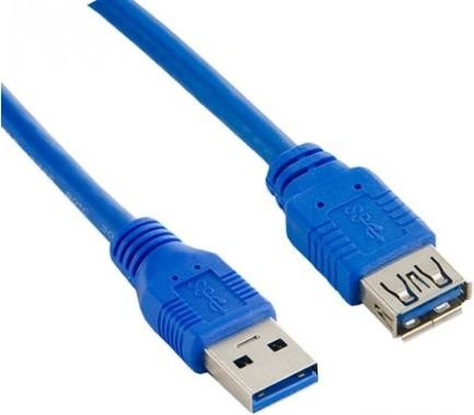 Cablu prelungitor USB 3.0 AM-AF albastru 1.8M