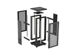 Dulap rack de podea de 19 inch, 18U, 600x800, cu uși perforate (pachet detașat), negru