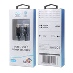 Cablu USB C - USB C 1m cu indicator LED pentru puterea de încărcare (100W)