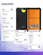 Tabletă Armor Pad 2 4G 11" 8/256GB IP69K Negru